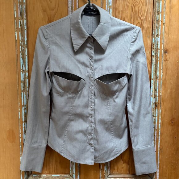 Kathryn Bowen Grey Button down - Picture 1 of 5